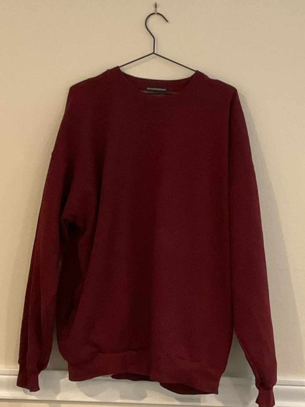 Brandy Melville Burgundy Crewneck Sweatshirt with Pockets One Size
